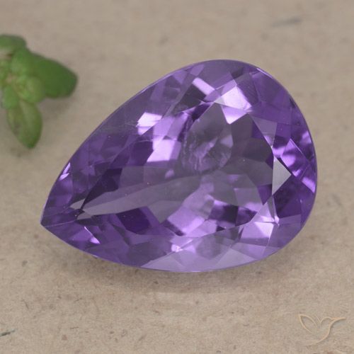 6.50ct طبيعي بنفسجى متوسط جمشت, شكل الكمثرى, قليلا جدا
