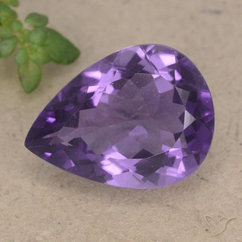 6.77ct طبيعي بنفسجي أرجواني جمشت, شكل الكمثرى, قليلا جدا
