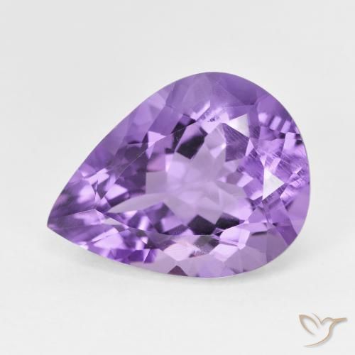 7.23ct طبيعي بنفسجى متوسط جمشت, شكل الكمثرى, قليلا جدا