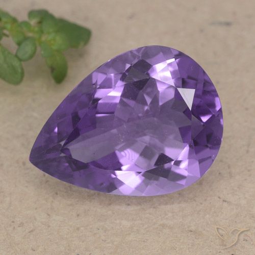 6.17ct طبيعي بنفسجى غامق جمشت, شكل الكمثرى, قليلا جدا