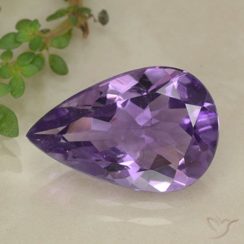 4.03ct طبيعي بنفسجى متوسط جمشت, شكل الكمثرى, قليلا جدا