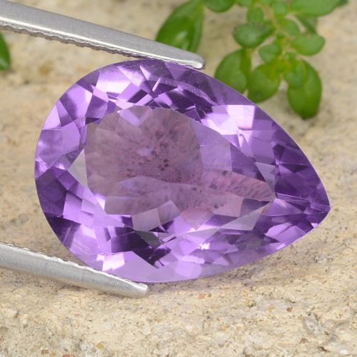 6.86ct طبيعي بنفسجى غامق جمشت, شكل الكمثرى, VVS-VS
