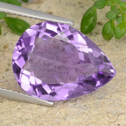 6.43ct طبيعي بنفسجى متوسط جمشت, شكل الكمثرى, VVS-VS