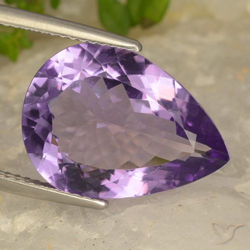 8.70ct طبيعي بنفسجى أرجوانى فاتح-متوسط جمشت, شكل الكمثرى, VVS-VS