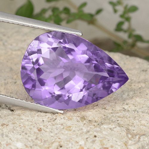 8.45ct طبيعي بنفسجى متوسط جمشت, شكل الكمثرى, قليلا جدا