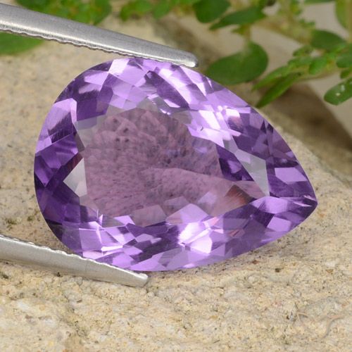 6.55ct طبيعي بنفسجى متوسط جمشت, شكل الكمثرى, VVS-VS