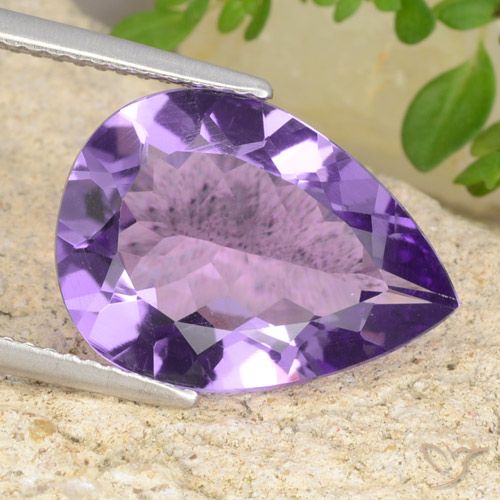5.76ct طبيعي لون بنفسجى غامق جمشت, شكل الكمثرى, VVS-VS