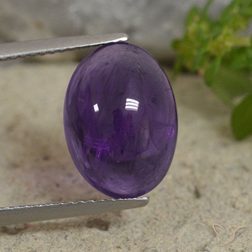 5.71ct طبيعي بنفسجى فاتح-متوسط جمشت, بيضوي, شفاف