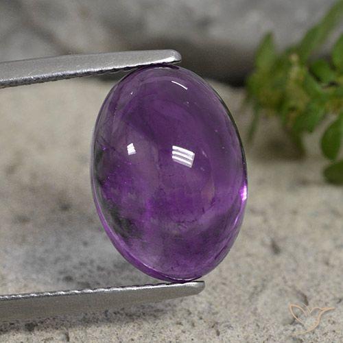 7.11ct طبيعي بنفسجى متوسط جمشت, بيضوي, شفاف