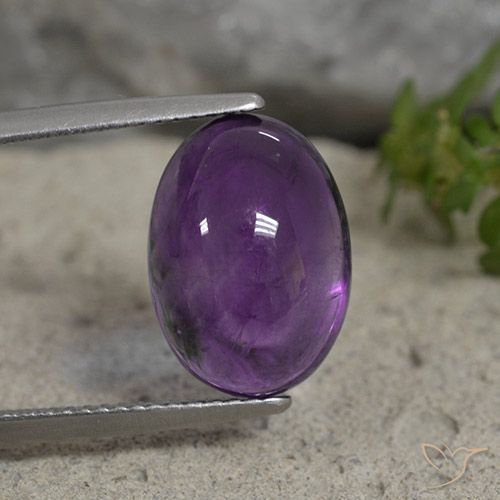 6.07ct طبيعي بنفسجى متوسط جمشت, بيضوي, شفاف