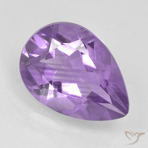 1.74ct طبيعي بنفسجى متوسط جمشت, شكل الكمثرى, VVS-VS