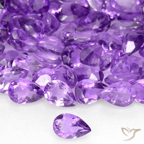 0.38ct طبيعي بنفسجى أرجوانى غامق جمشت, شكل الكمثرى, VVS-VS