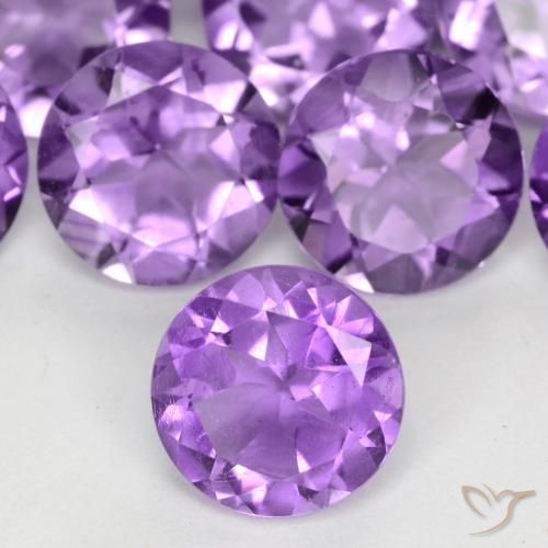 1.11ct طبيعي بنفسجى متوسط جمشت, دائري, قليلا جدا