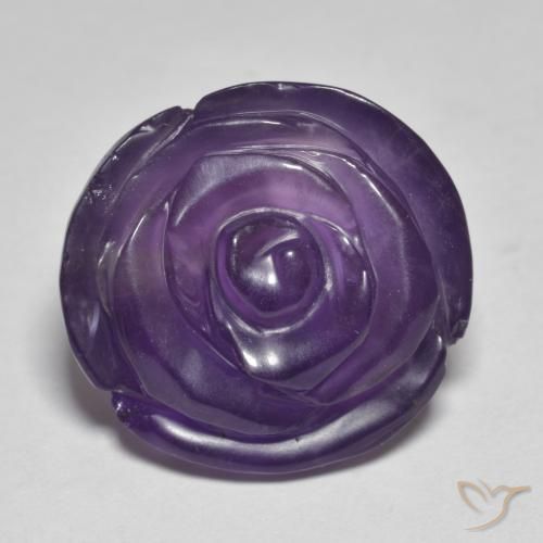 16.93ct طبيعي بنفسجى داكن جمشت, قص وردة, نصف شفاف