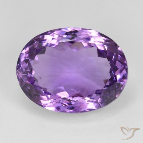20.84ct طبيعي بنفسجى حيوى جمشت, بيضوي, قليلا جدا