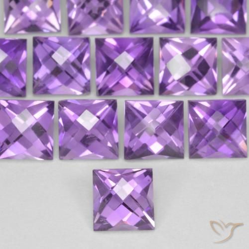 0.67ct طبيعي بنفسجي وردي جمشت, مربع, VVS-VS