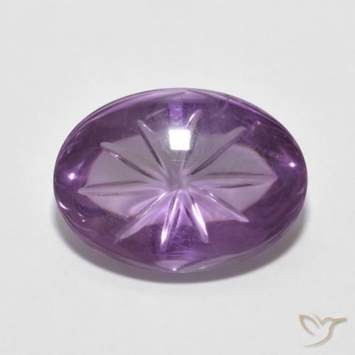 5.68ct طبيعي بنفسجى متوسط جمشت, بيضوي, شفاف