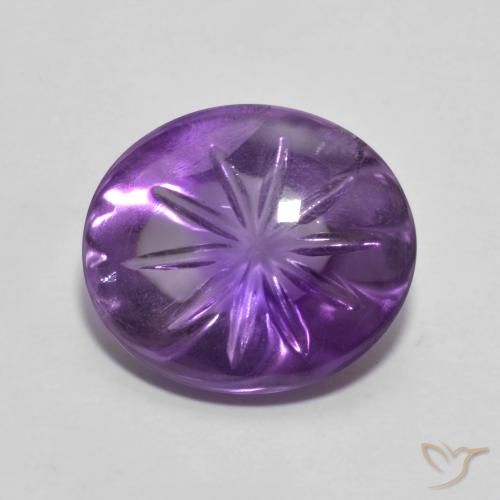 5.92ct طبيعي بنفسجى حيوى جمشت, بيضوي, شفاف