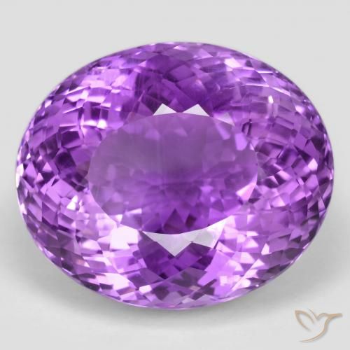 61.12ct طبيعي بنفسجى متوسط جمشت, بيضوي, VVS