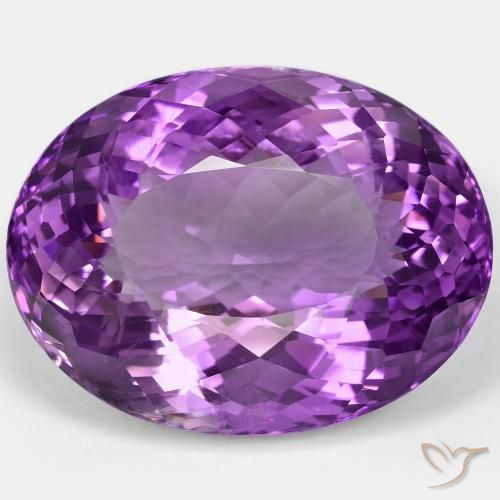 85.07ct طبيعي بنفسجى وردى حيوى جمشت, بيضوي, VVS-VS