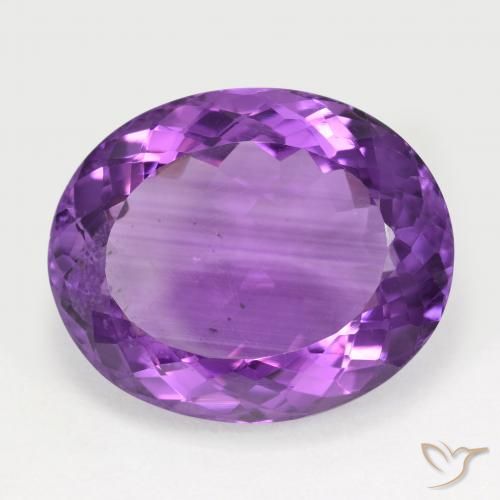 19.27ct طبيعي بنفسجى حيوى جمشت, بيضوي, قليلا جدا