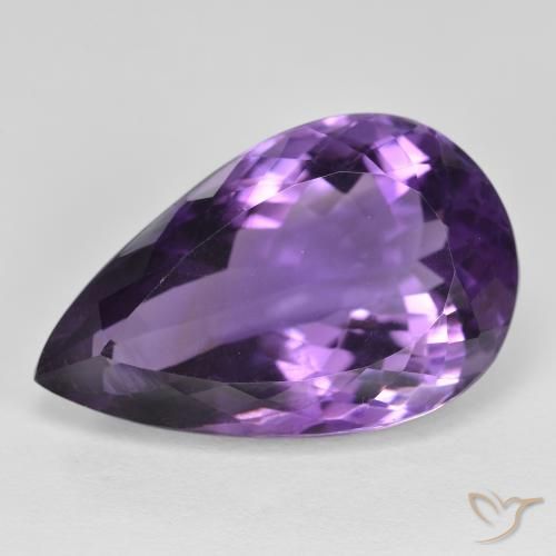 15.65ct طبيعي بنفسجى غامق جمشت, شكل الكمثرى, قليلا جدا