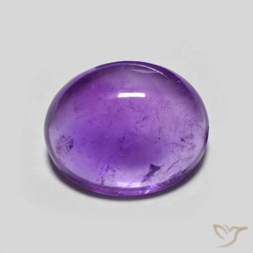 3.46ct طبيعي بنفسجى كثيف جمشت, بيضوي, شفاف