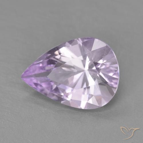3.36ct طبيعي بنفسجى فاتح جمشت, شكل الكمثرى, VVS