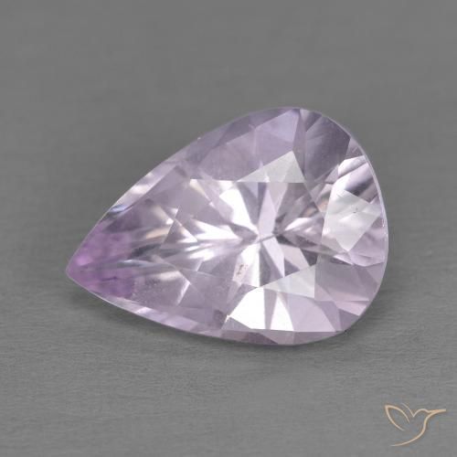 3.27ct طبيعي بنفسجى سوسنى فاتح جمشت, شكل الكمثرى, قليلا جدا