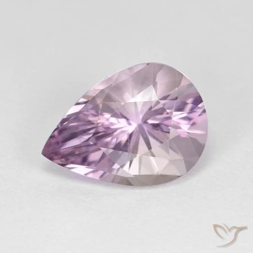 3.20ct طبيعي بنفسجى-وردى فاتح جمشت, شكل الكمثرى, VVS