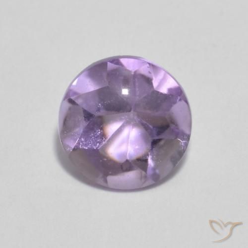 0.84ct طبيعي بنفسجى فاتح جمشت, دائري, شفاف