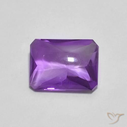 1.38ct طبيعي بنفسجى غامق جمشت, قص الزمرد, شفاف