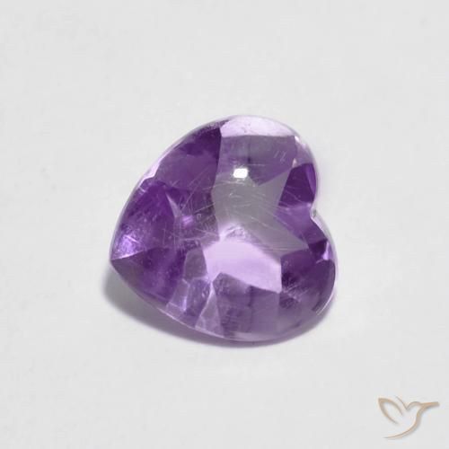 0.89ct طبيعي بنفسجى غامق جمشت, قلب, شفاف