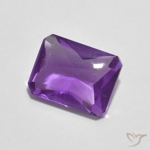 جمشت Medium Dark-Violet طبيعي، ثمانى / قصة زمرد، 1.34 قيراط، شفاف