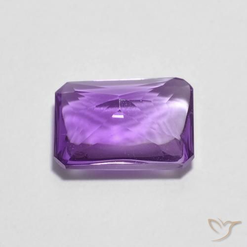 جمشت Medium Dark-Violet طبيعي، ثمانى / قصة زمرد، 1.34 قيراط، شفاف