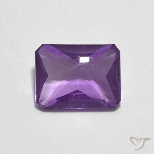 1.39ct طبيعي بنفسجي وردي جمشت, قص الزمرد, شفاف