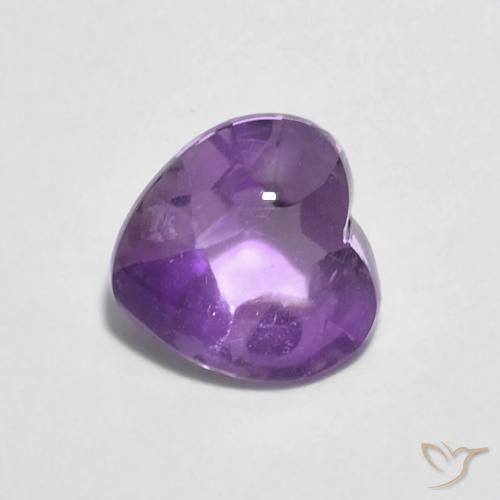 0.84ct طبيعي بنفسجي أرجواني جمشت, قلب, شفاف