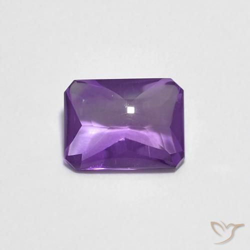 1.32ct طبيعي بنفسجي أرجواني جمشت, قص الزمرد, شفاف