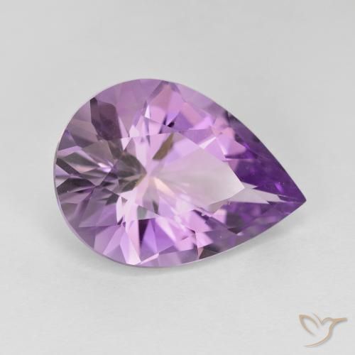 7.30ct طبيعي بنفسجى متوسط-فاتح جمشت, شكل الكمثرى, VVS