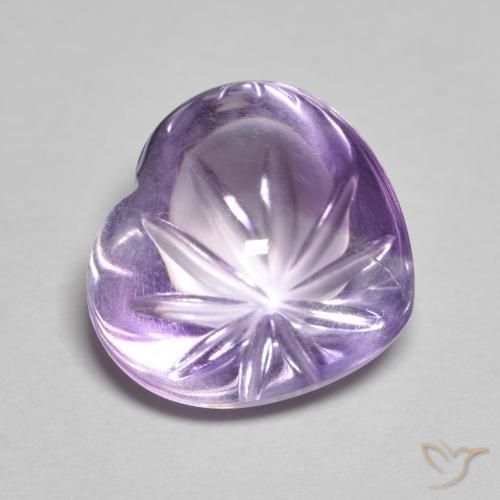 5.78ct طبيعي بنفسجى سوسنى غامق جمشت, قلب, شفاف