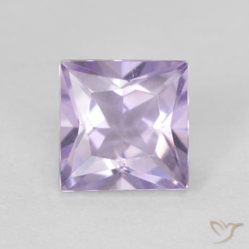 0.66ct طبيعي بنفسجى فاتح جمشت, مربع, VVS-VS