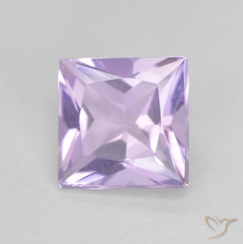 0.97ct طبيعي بنفسجى فاتح جمشت, مربع, VVS