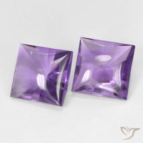 أحجار جمشت Medium Light-Violet طبيعية، مربع، شفاف، وزنها 4.38 قيراط