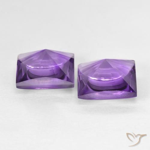 أحجار جمشت Medium Light-Violet طبيعية، مربع، شفاف، وزنها 4.38 قيراط