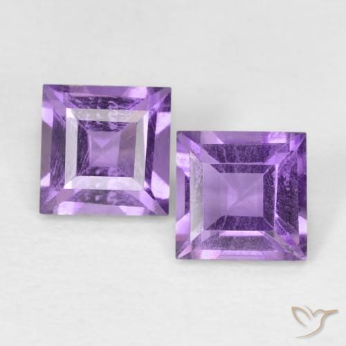 0.87ctw طبيعي Medium Dark-Violet جمشت, مربع, VVS-VS