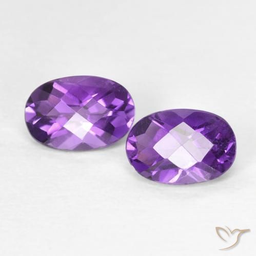 0.87ctw طبيعي Medium Dark-Violet جمشت, بيضوي, VVS-VS