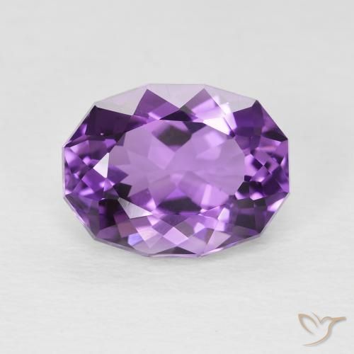 3.50ct طبيعي وردى-بنفسجى متوسط جمشت, بيضوي, قليلا جدا