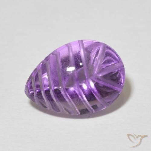 5.52ct طبيعي بنفسجى كثيف جمشت, شكل الكمثرى, شفاف
