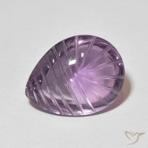 11.59ct طبيعي بنفسجى رمادى جمشت, شكل الكمثرى, شفاف
