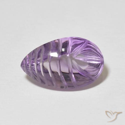 6.87ct طبيعي بنفسجى سوسنى جمشت, شكل الكمثرى, شفاف